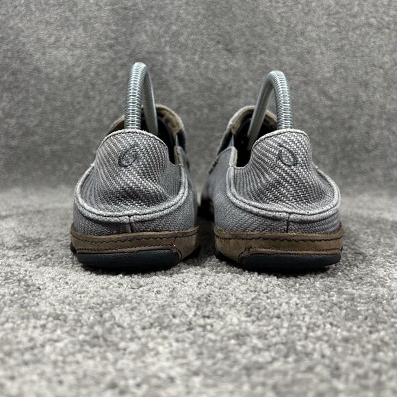 Olukai Moloa Kapa Men's Sz 8 Gray Woven Textile Canvas Slip On Loafer Shoes Used - Picture 6 of 11